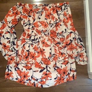 Off the shoulder bell sleeve floral dress